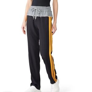 No.21 Two Tone Black and Orange Track Pants